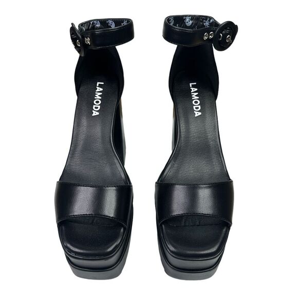 Lamoda x Dolls Kill Black Just Coz Platform Sandals -  Size 9 - Picture 2 of 7